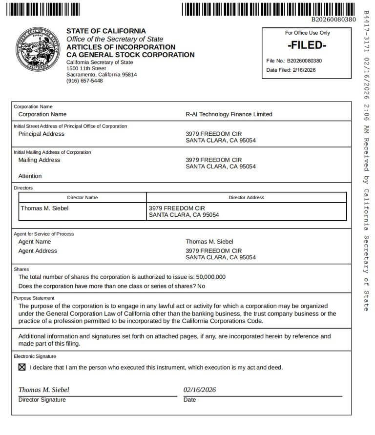 Registration Certificate